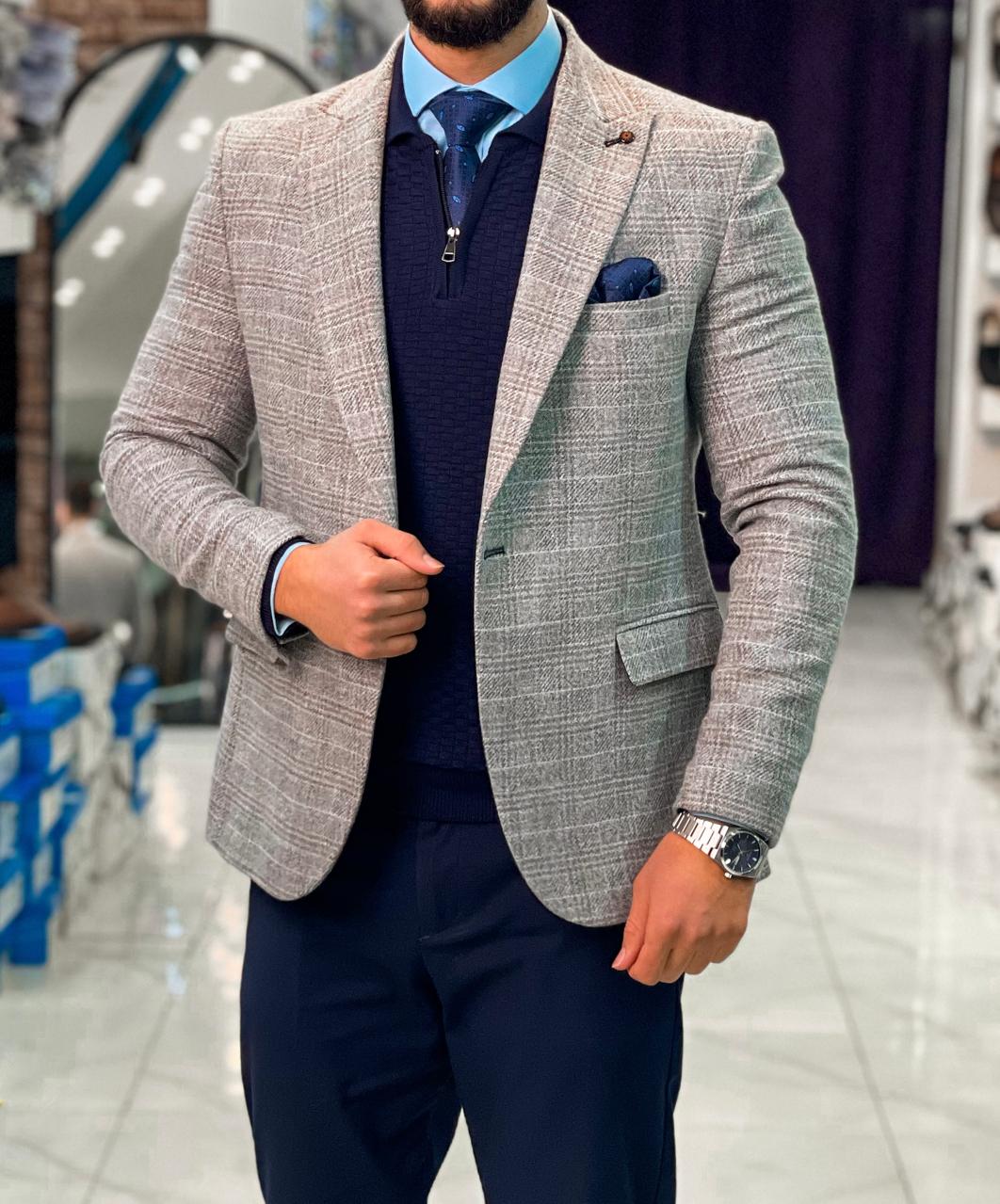 Grey Wool Blazer
