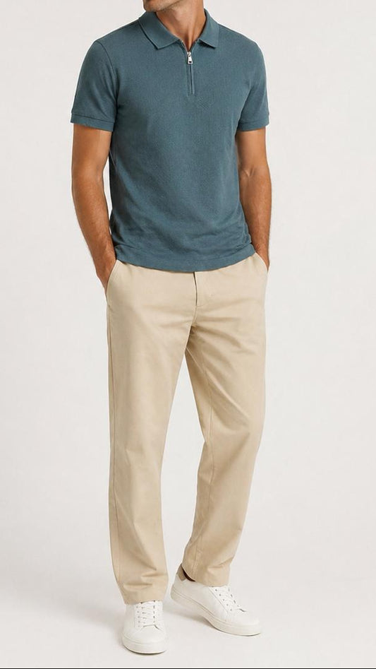 Half-Zip T- shirt Betrol