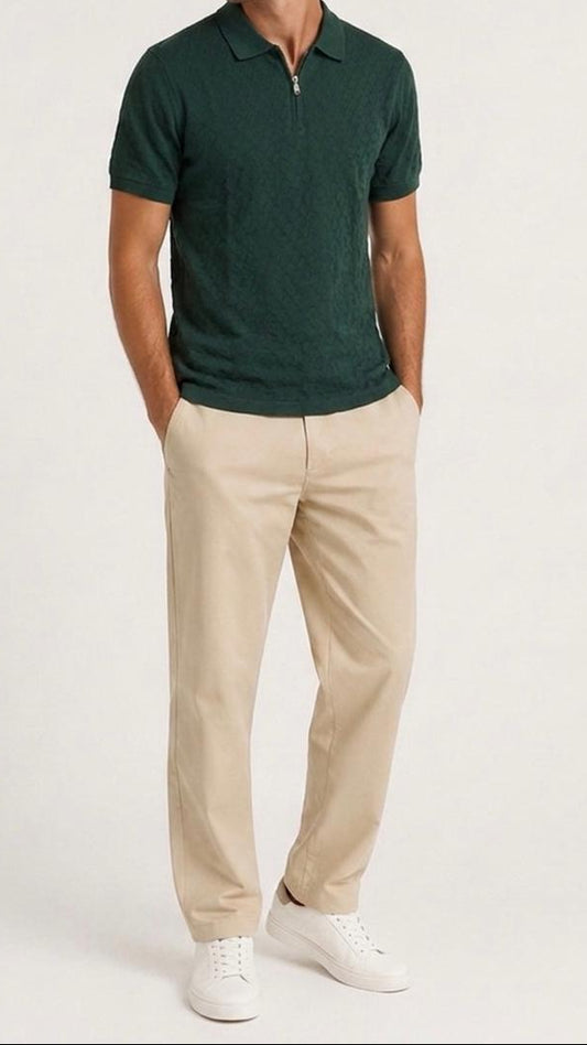 Half-Zip T- shirt olive