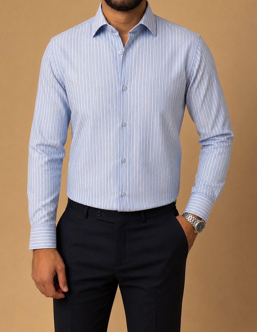 Striped shirt - baby blue