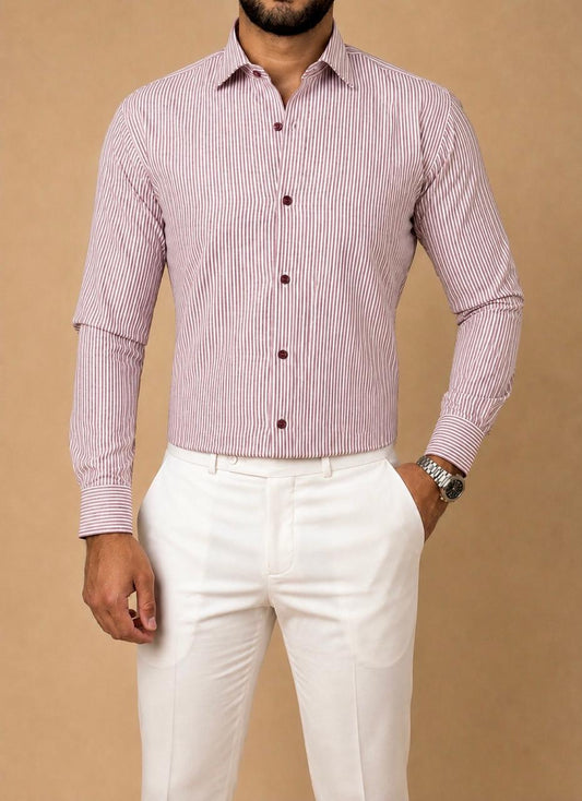 Striped shirt - Burgundy