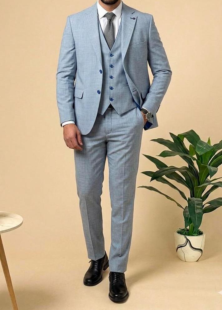 Classic 3-piece suit - Baby blue