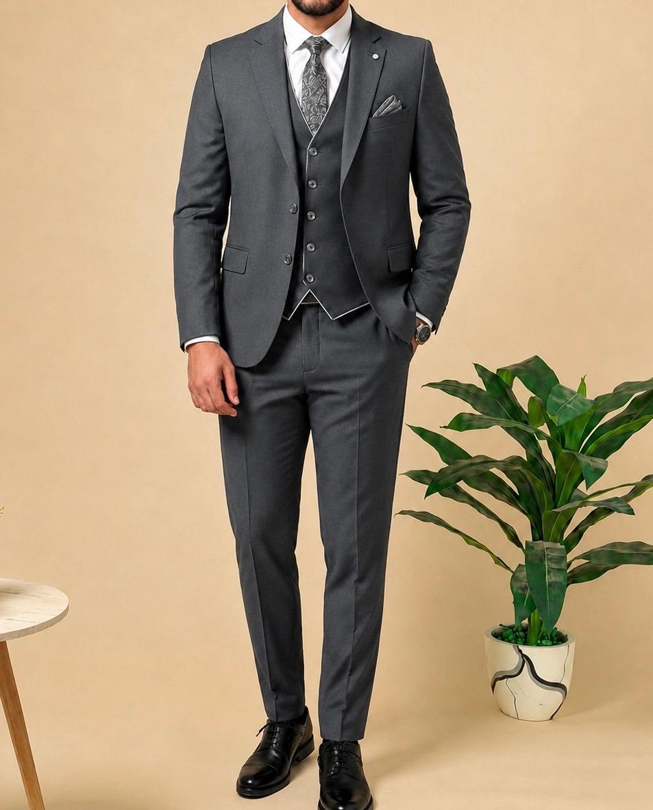 Classic 3-piece suit - Dark grey