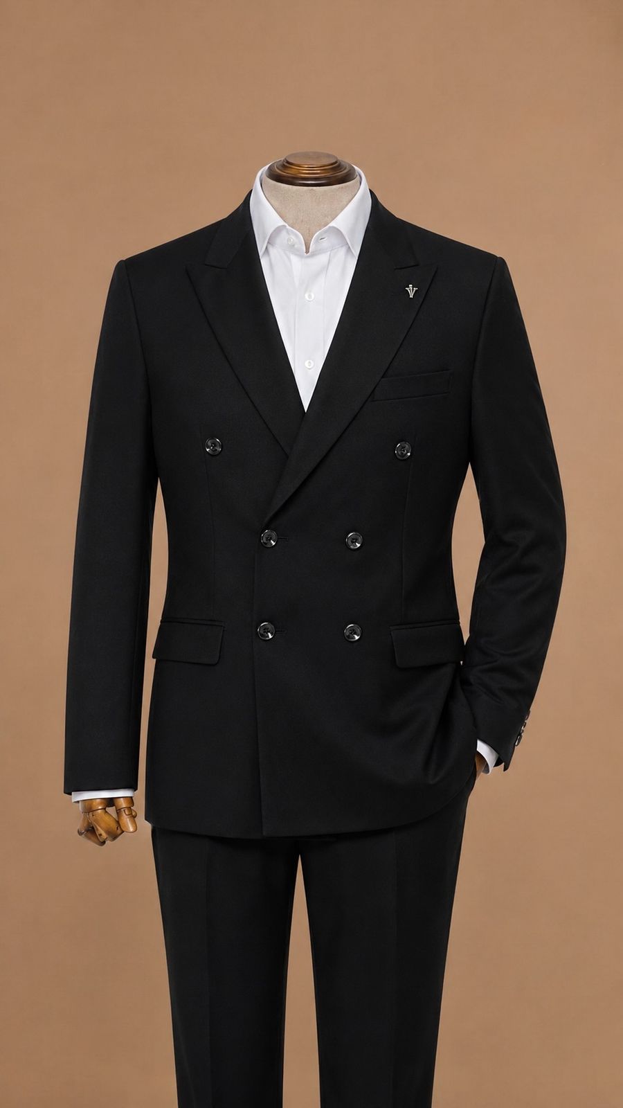 Double-Breasted Suit Black