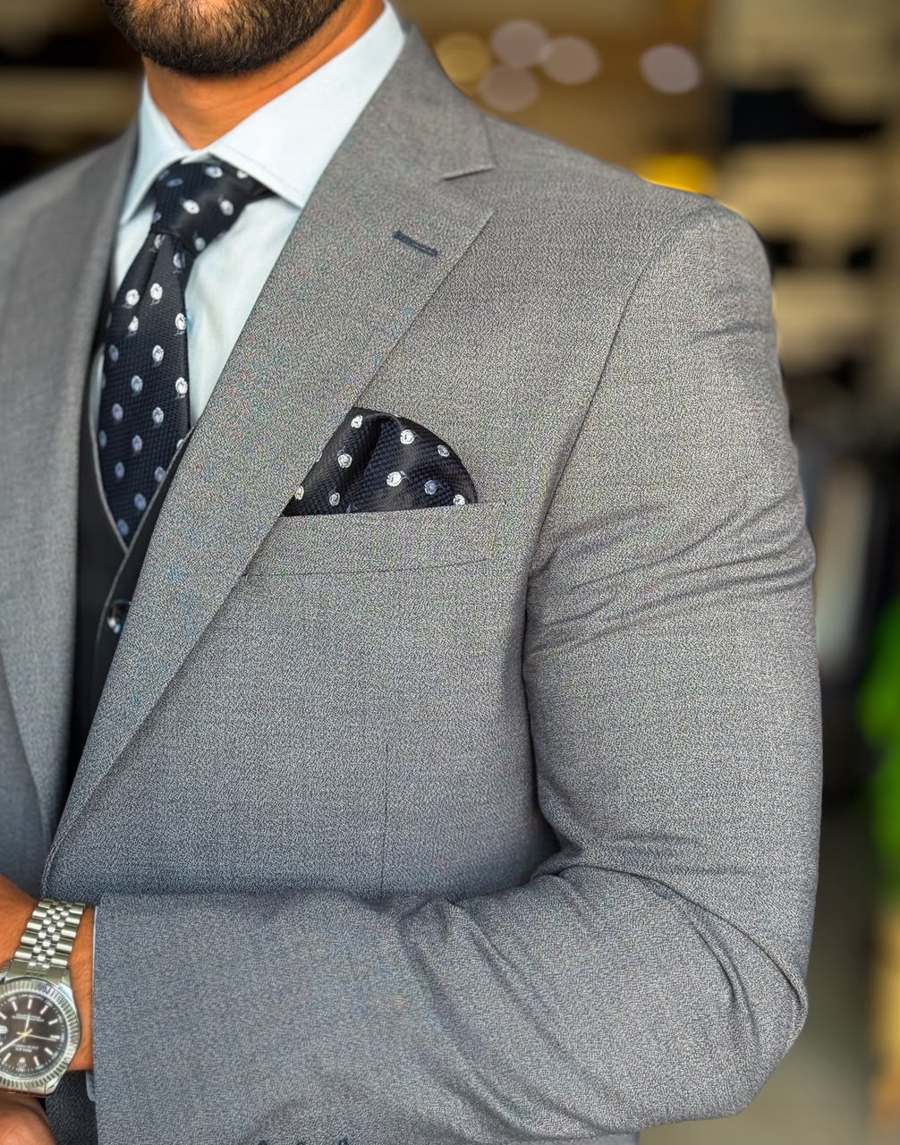 3-Piece Suit  Gray Striped