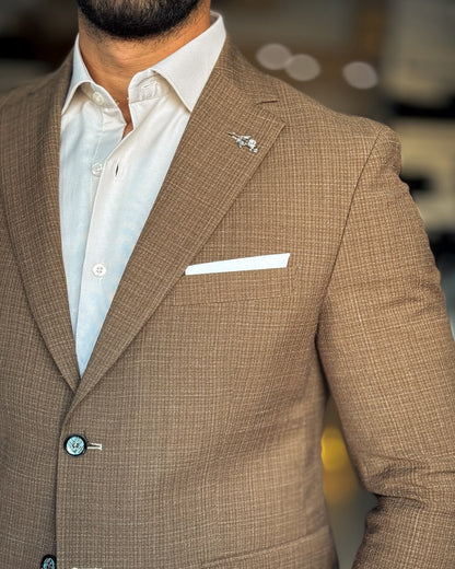 Lycra Blazer- Cafe