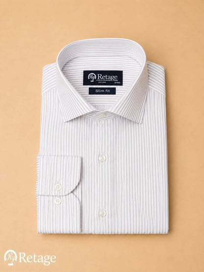 White Gray Striped Shirt
