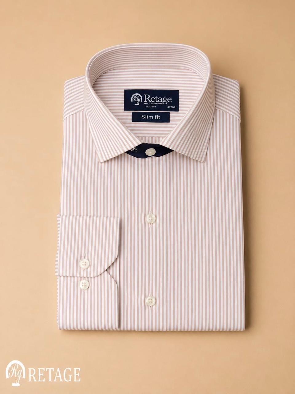 Beige Striped Shirt