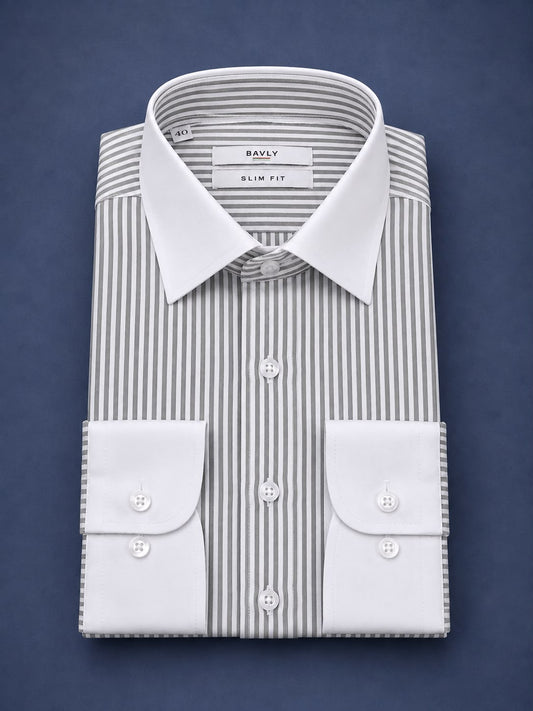 Collared Cuff Shirt - Gray
