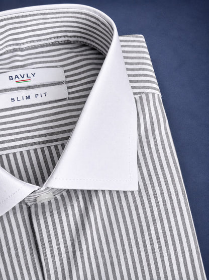 Collared Cuff Shirt - Gray
