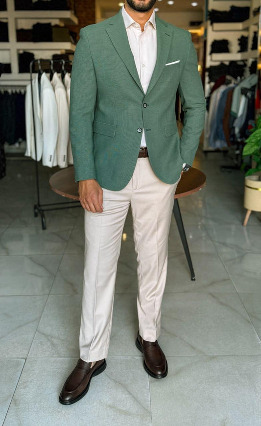 Lycra Blazer- Dark Mint Green