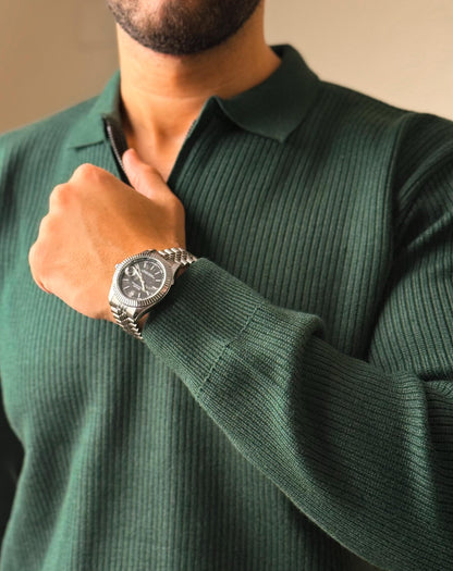 Half-zip autumn pullover-Olive