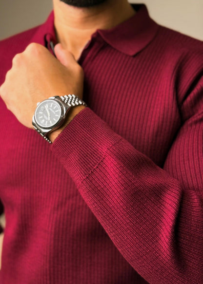 Half-zip autumn pullover- Burgundy