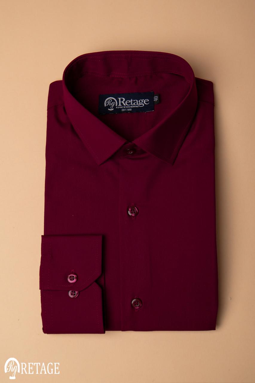 Cotton Shirt - Burgundy