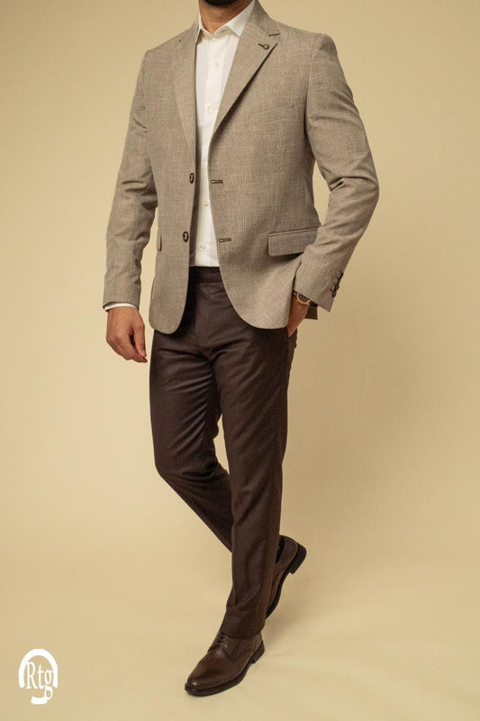 Summer linen Blazer - cafe