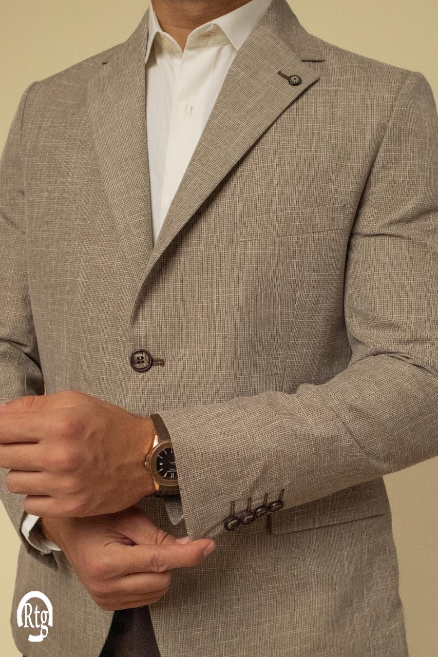 Summer linen Blazer - cafe