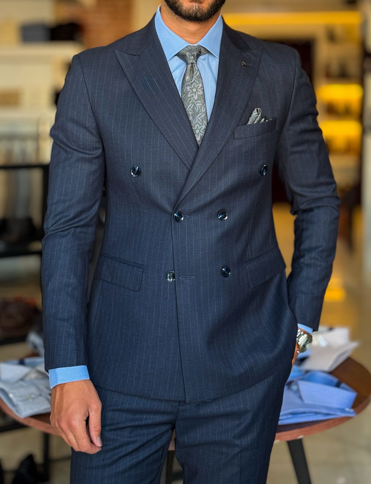 Double-Breasted Suit - Navy