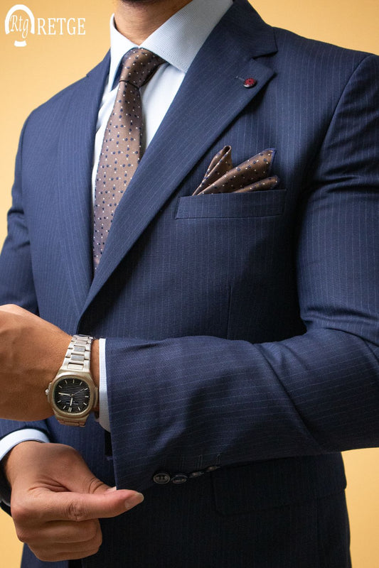 Striped Suit- Navy