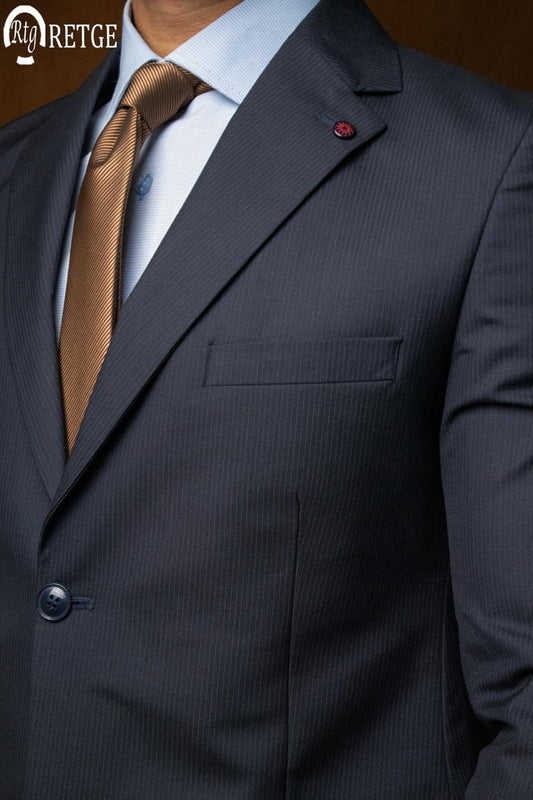 Striped Suit- Navy