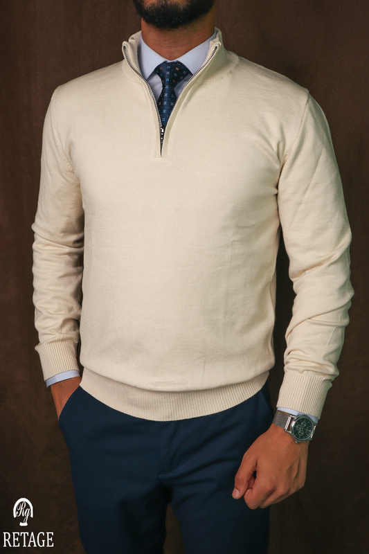 wool  pullover-Beige