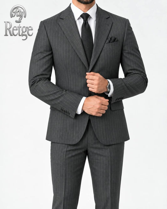 Striped Suit- Dark Gray