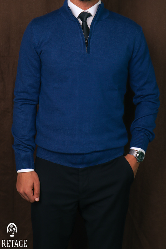 wool  pullover-navy